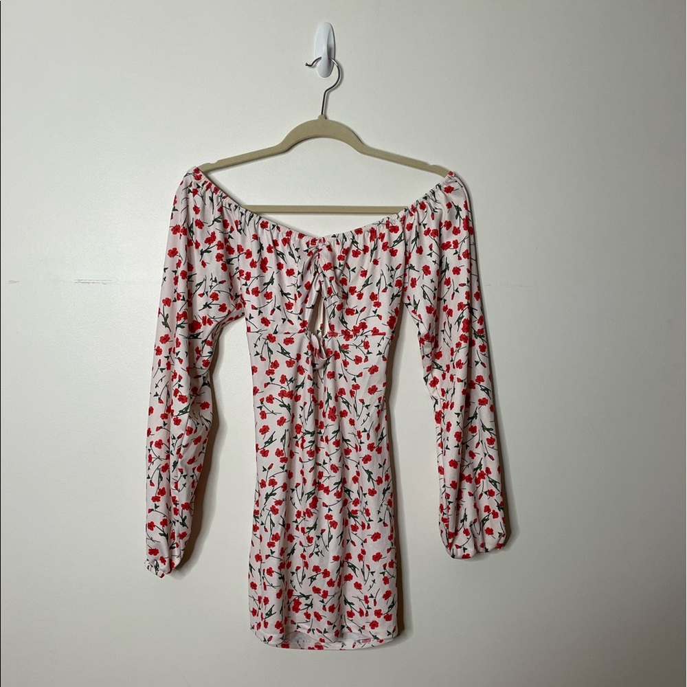 Floral Long Sleeve Mini Dress